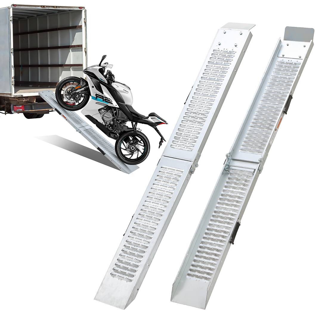 2X Auffahrrampe Auffahrschiene Laderampe 400kg Anhängerrampe Verladeschiene Verladerampe Rampe Auffahrrampen Motorradrampe