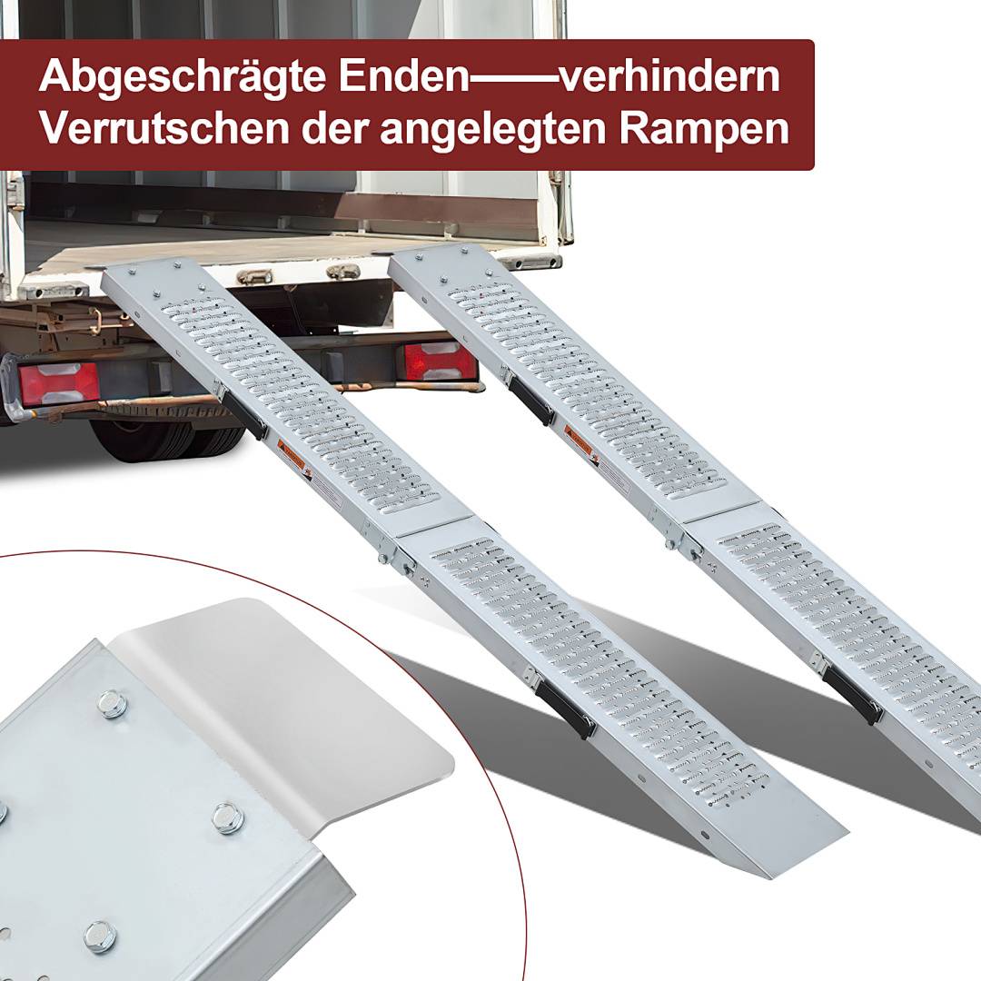 2X Auffahrrampe Auffahrschiene Laderampe 400kg Anhängerrampe Verladeschiene Verladerampe Rampe Auffahrrampen Motorradrampe