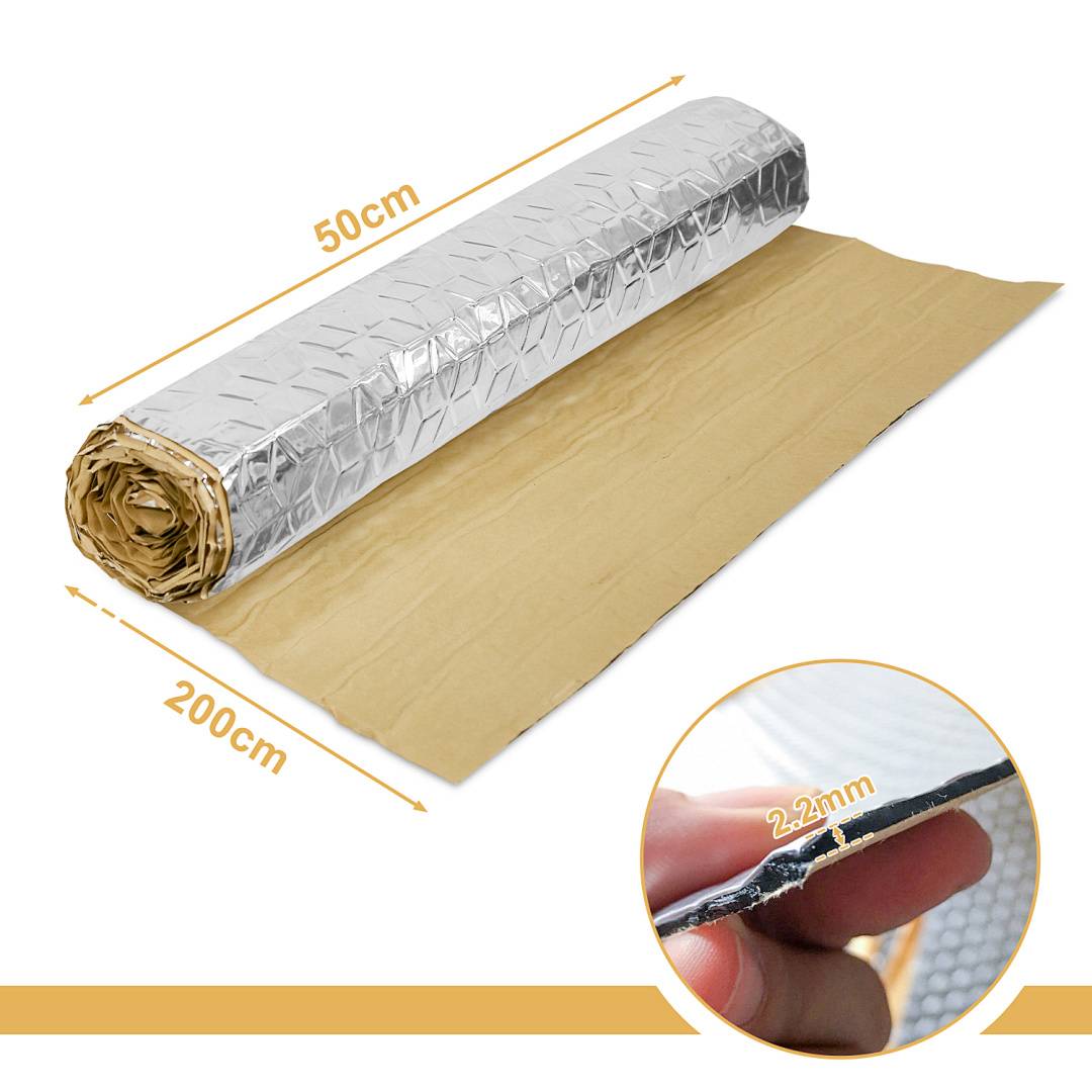 50x200cm Dämmmatte Auto 1m² Alubutyl Dämmung Anti Dröhn Matte Selbstklebend Bitumen-Ersatz Dämmschaummatte