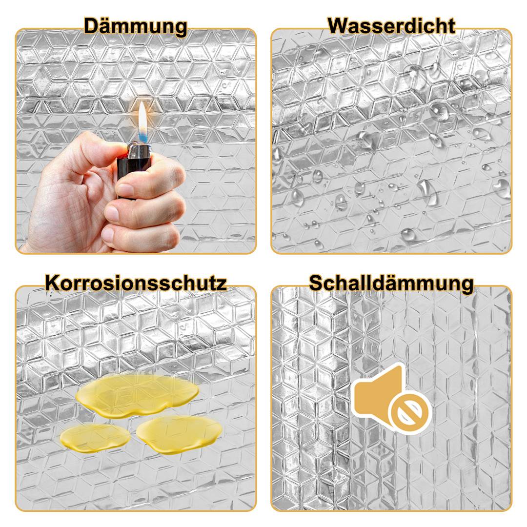 50x200cm Dämmmatte Auto 1m² Alubutyl Dämmung Anti Dröhn Matte Selbstklebend Bitumen-Ersatz Dämmschaummatte
