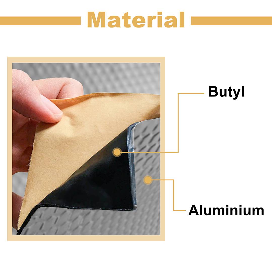 50x200cm Dämmmatte Auto 1m² Alubutyl Dämmung Anti Dröhn Matte Selbstklebend Bitumen-Ersatz Dämmschaummatte