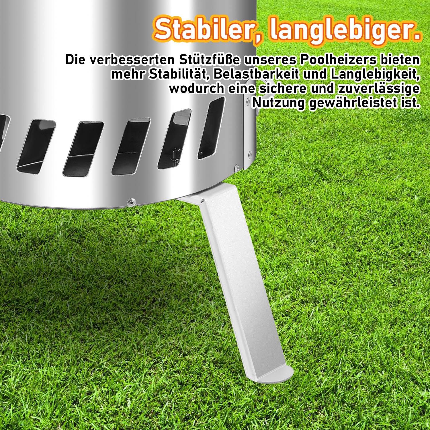 Poolheizung mit Feuer Edelstahl 304 für 32-38 mm Schlauch
