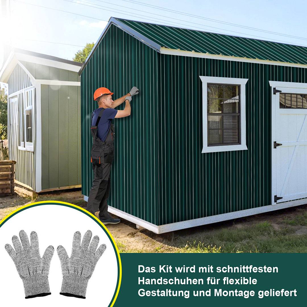24x Trapezblech Metall Dachplatten für 14.24 m², Stahlblech Profilblech für Carports, Gerätehäuser und Dächer, Wellenprofil Dachblech - Grün