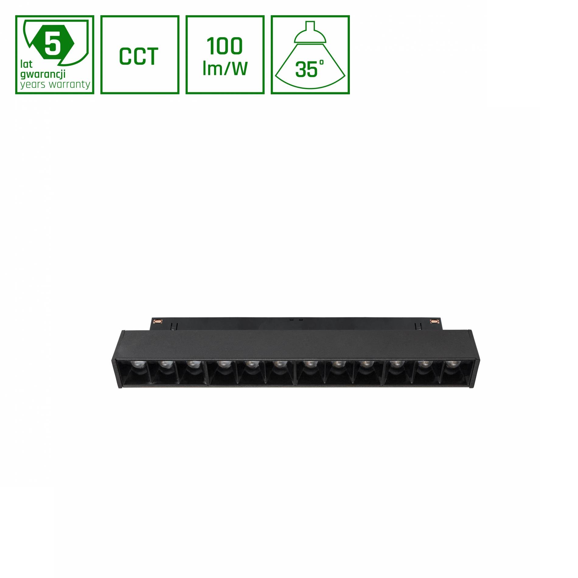 48V Smart Grid S 12W – Schwarz, 220mm, UGR<19, CCT & Dimmbar, Zigbee/Hue kompatibel SYSTEM SHIFT