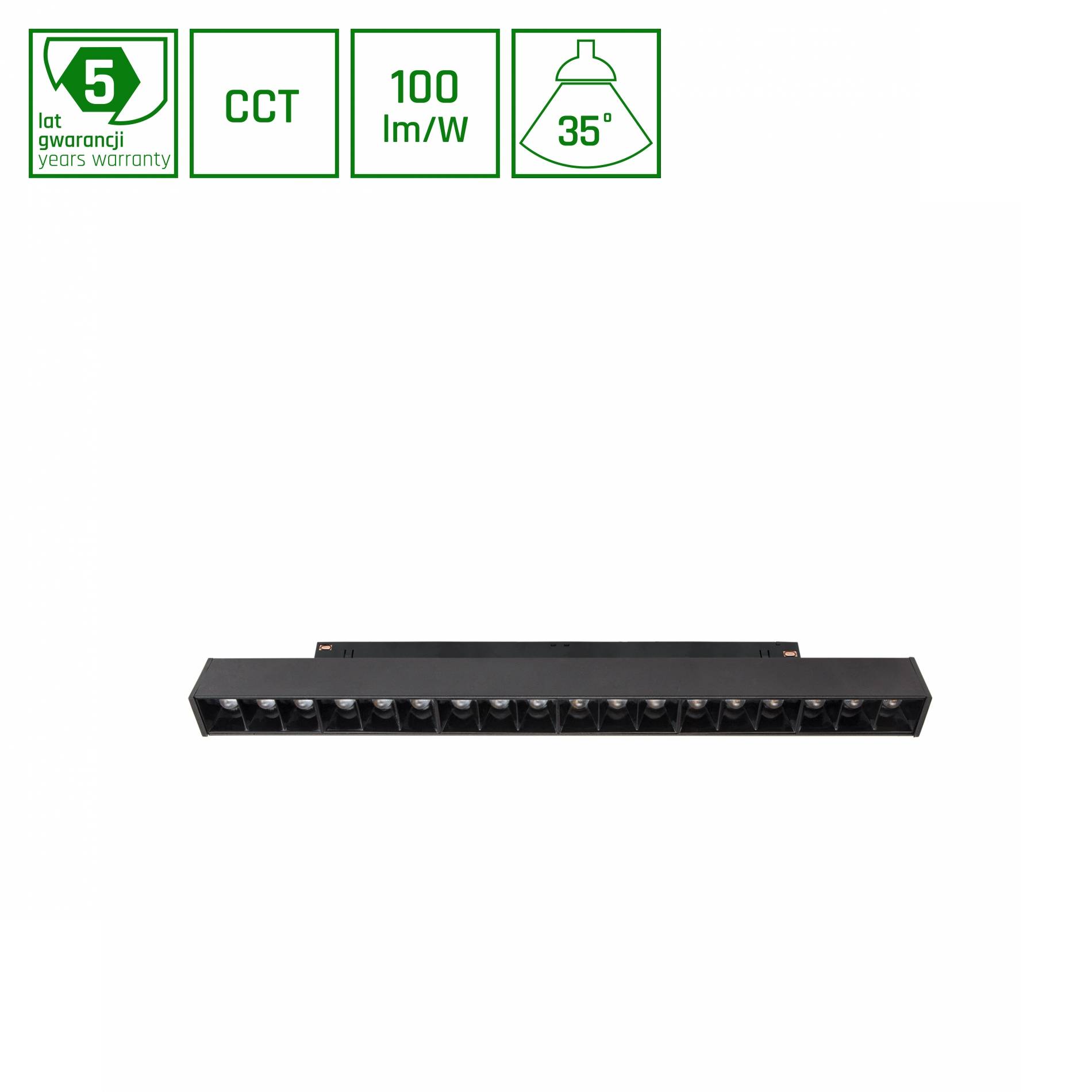 SYSTEM SHIFT 48V Smart Grid M 17W – Schwarz, 330mm, UGR<19, CCT & Dimmbar, Zigbee/Hue kompatibel