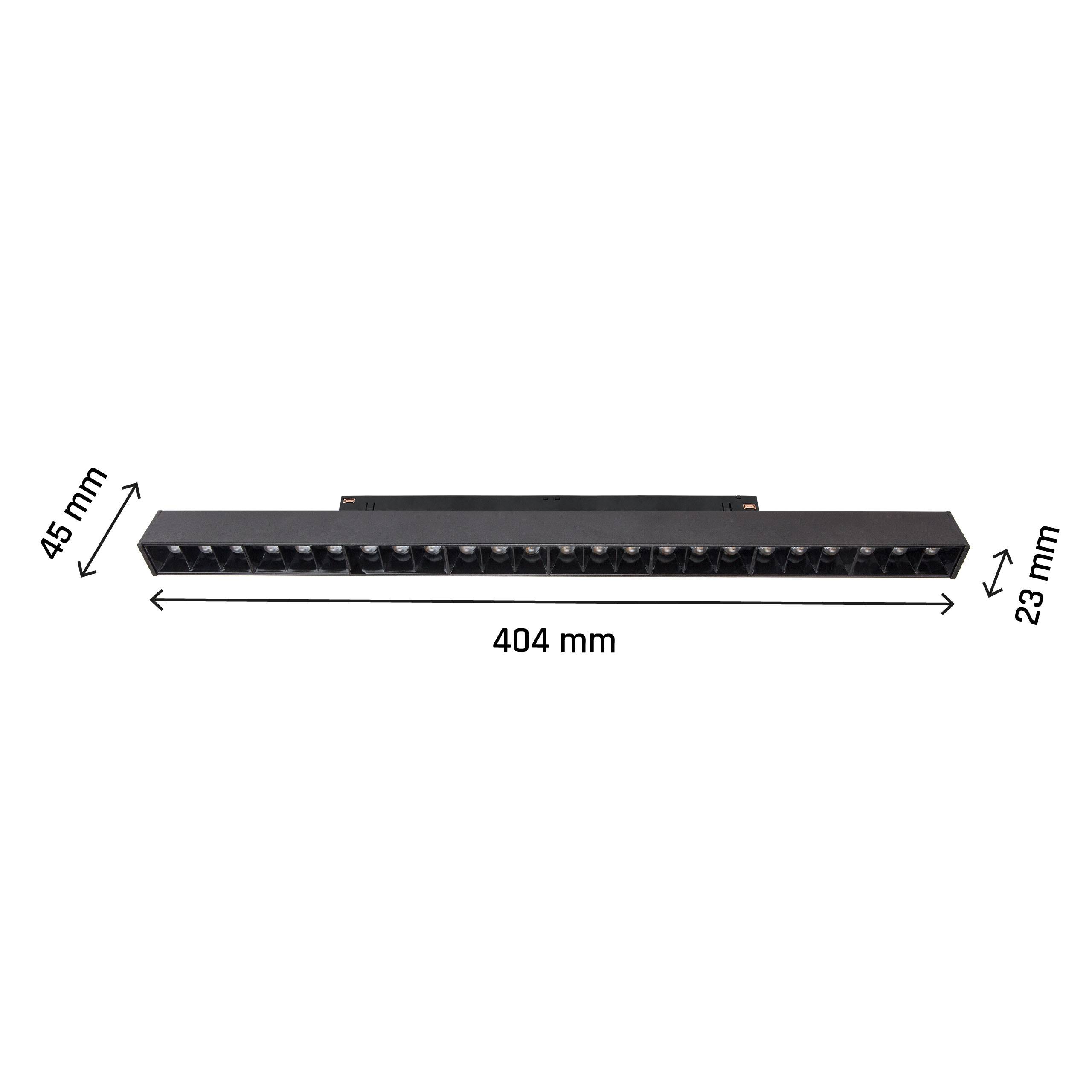 Smarte 48V Schienenleuchte Grid L 24W – Schwarz, blendfrei (UGR<19) Zigbee & Philips Hue