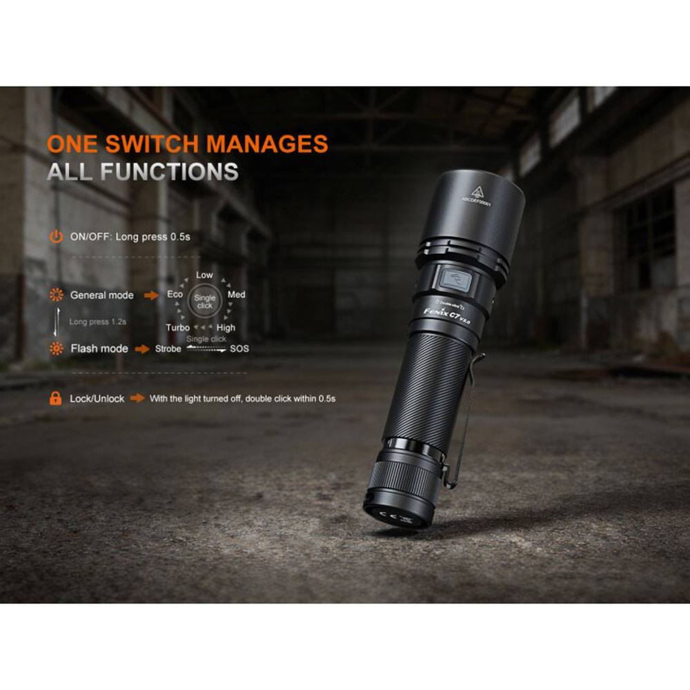 Fenix C7 V2.0 LED Taschenlampe 3300 Lumen - Schwarz