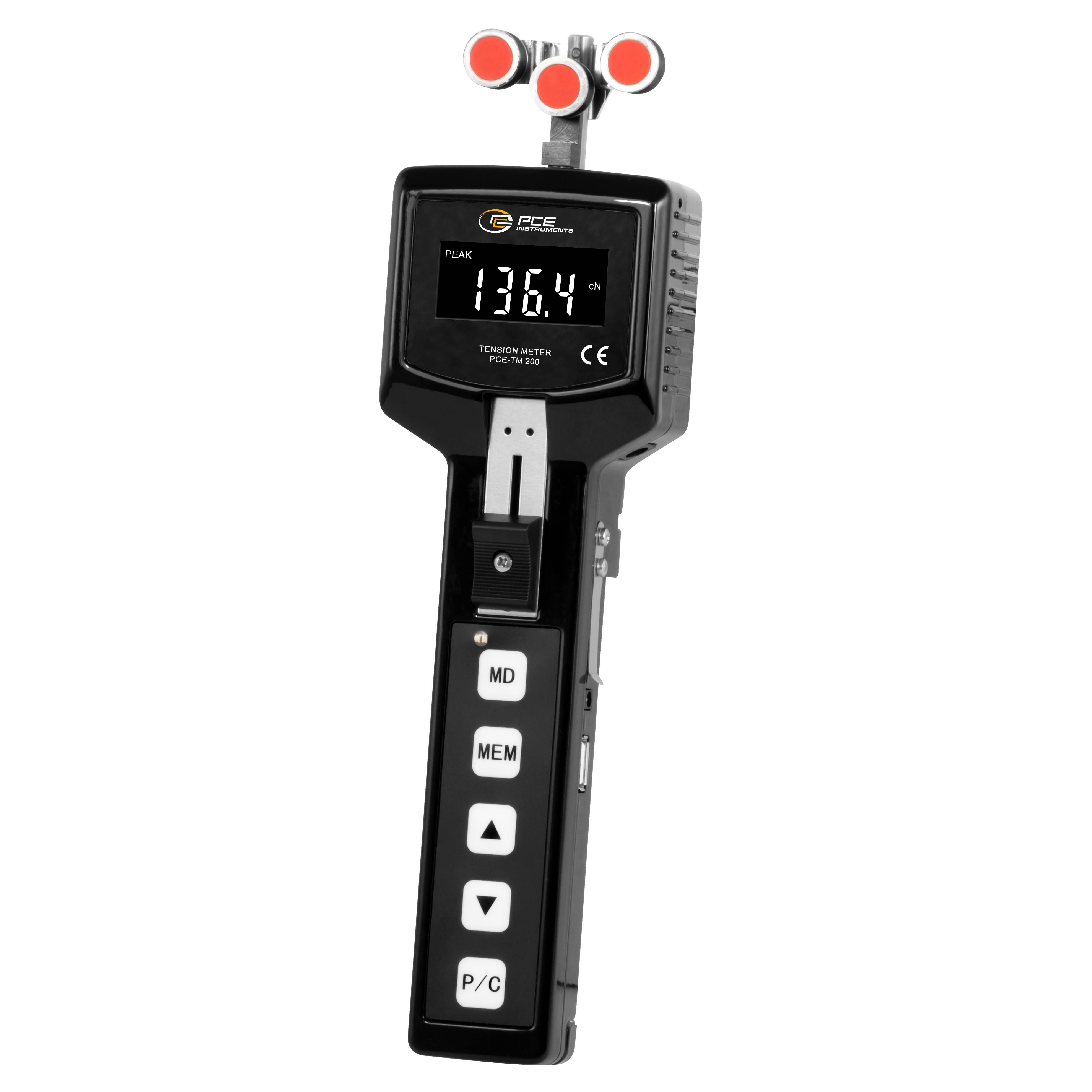 PCE Instruments Zugspannungsmessgerät PCE-TM 200 |4 … 200 cN |Auflösung 1 cN |Genauigkeit ±2,5 % FS |cN |kgf |lb |oz |N