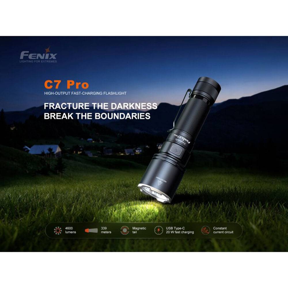 Fenix C7 Pro LED Taschenlampe 4600 Lumen - Schwarz