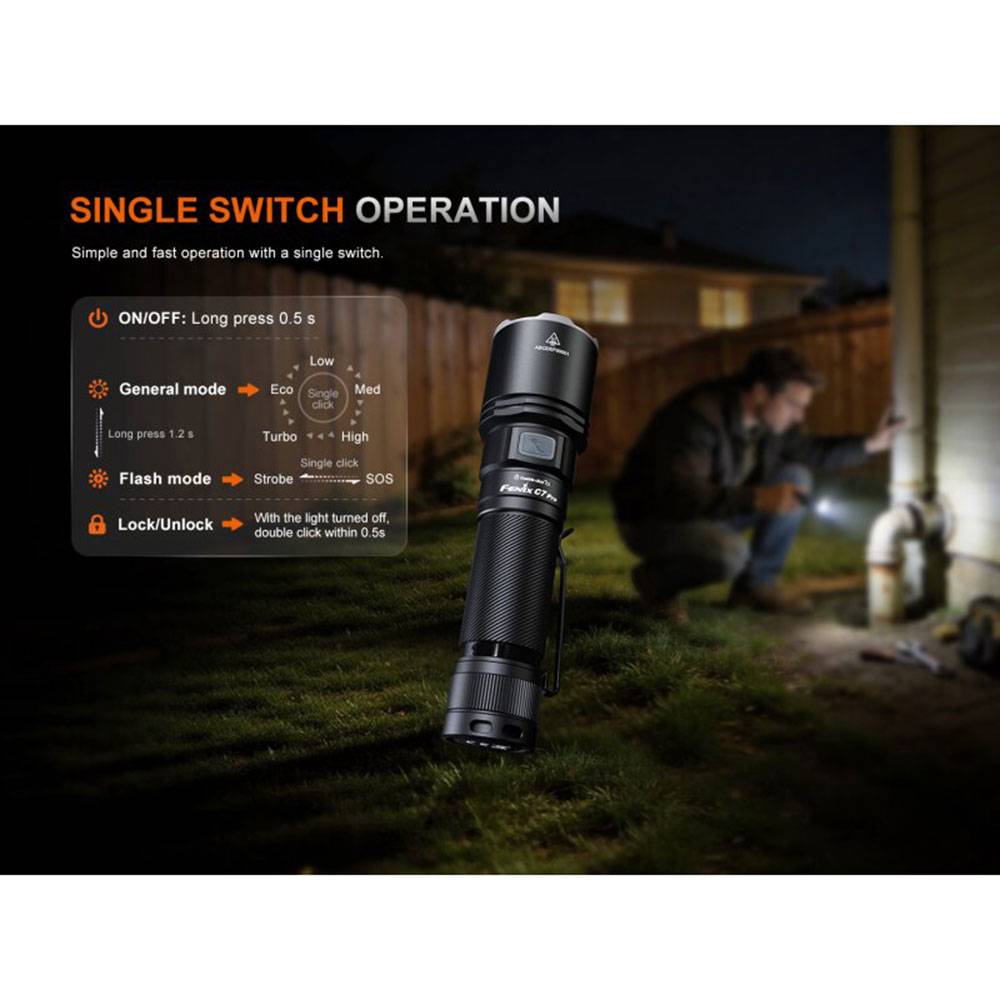 Fenix C7 Pro LED Taschenlampe 4600 Lumen - Schwarz