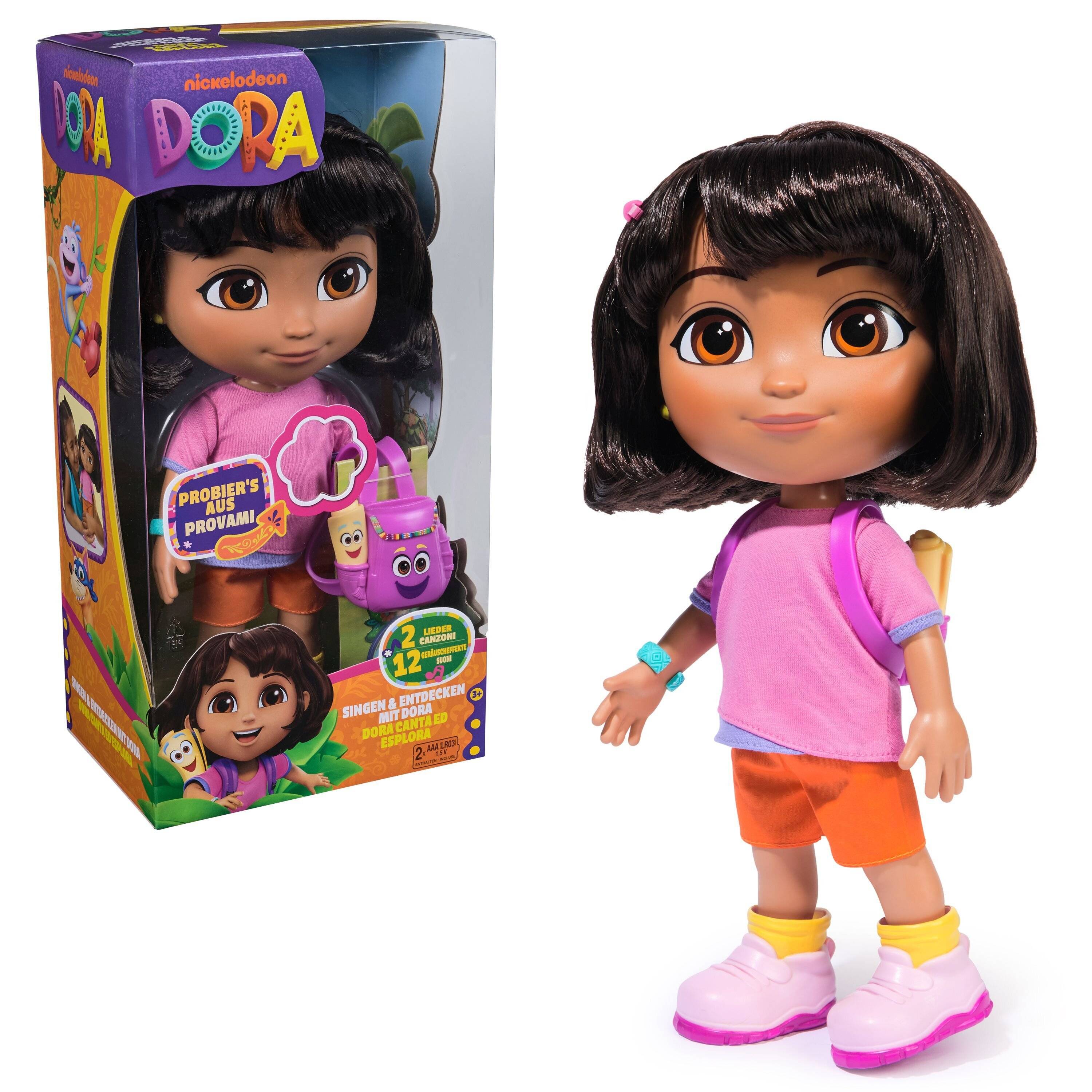 Dora Sing mit Mir Puppe 35 cm Puppe Deutsch/Englisch Italienisch/Englisch 3+