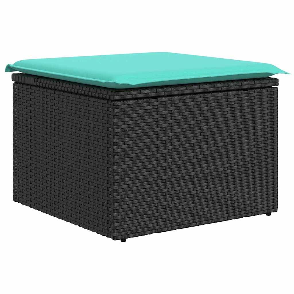 vidaXL Gartensofa-set mit Kissen 8 pcs Schwarz Poly-Rattan