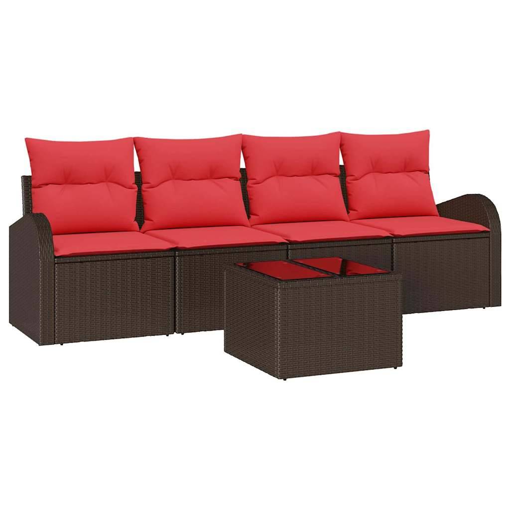 vidaXL Gartensofa-set Braun 55 x 55 x 37 cm Poly-Rattan