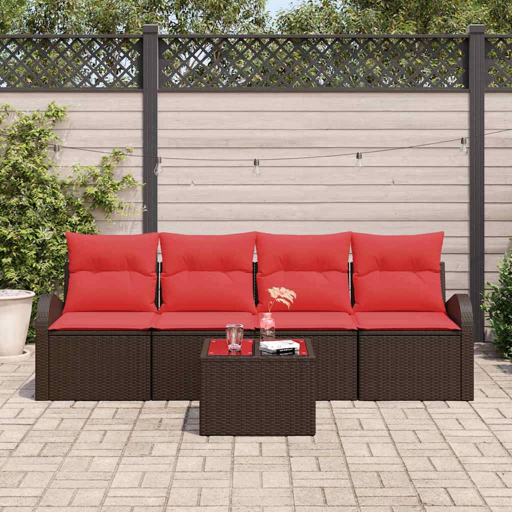 vidaXL Gartensofa-set Braun 55 x 55 x 37 cm Poly-Rattan