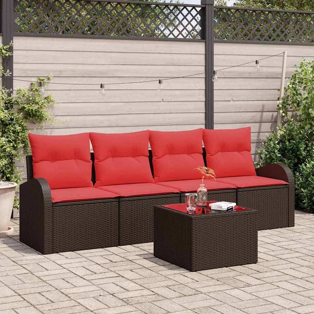 vidaXL Gartensofa-set Braun 55 x 55 x 37 cm Poly-Rattan