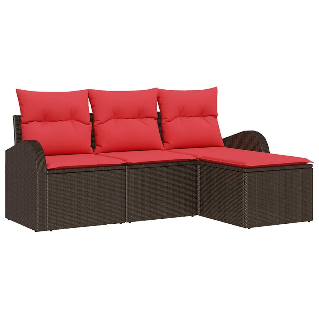 vidaXL Gartensofa-set Braun Poly-Rattan