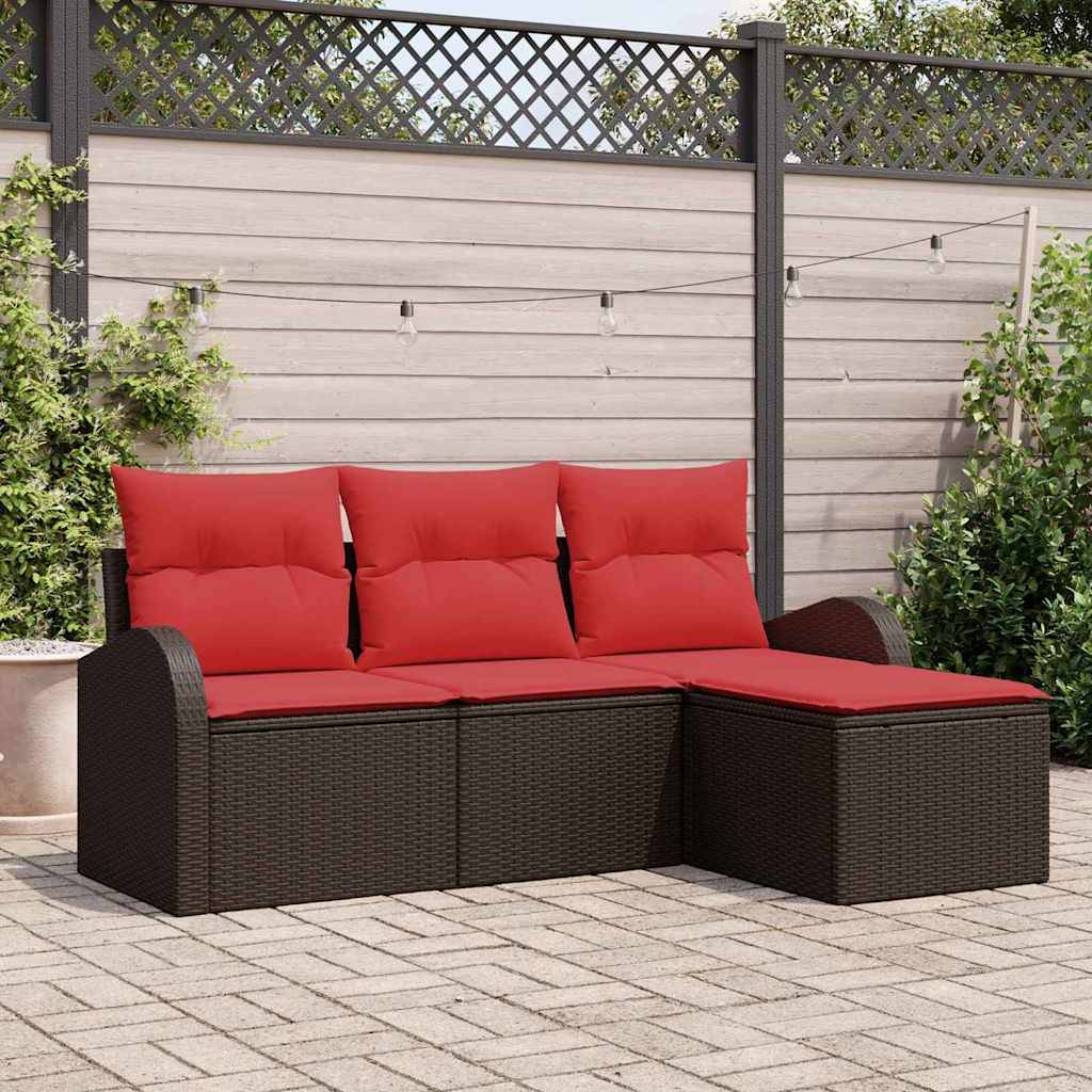 vidaXL Gartensofa-set Braun Poly-Rattan