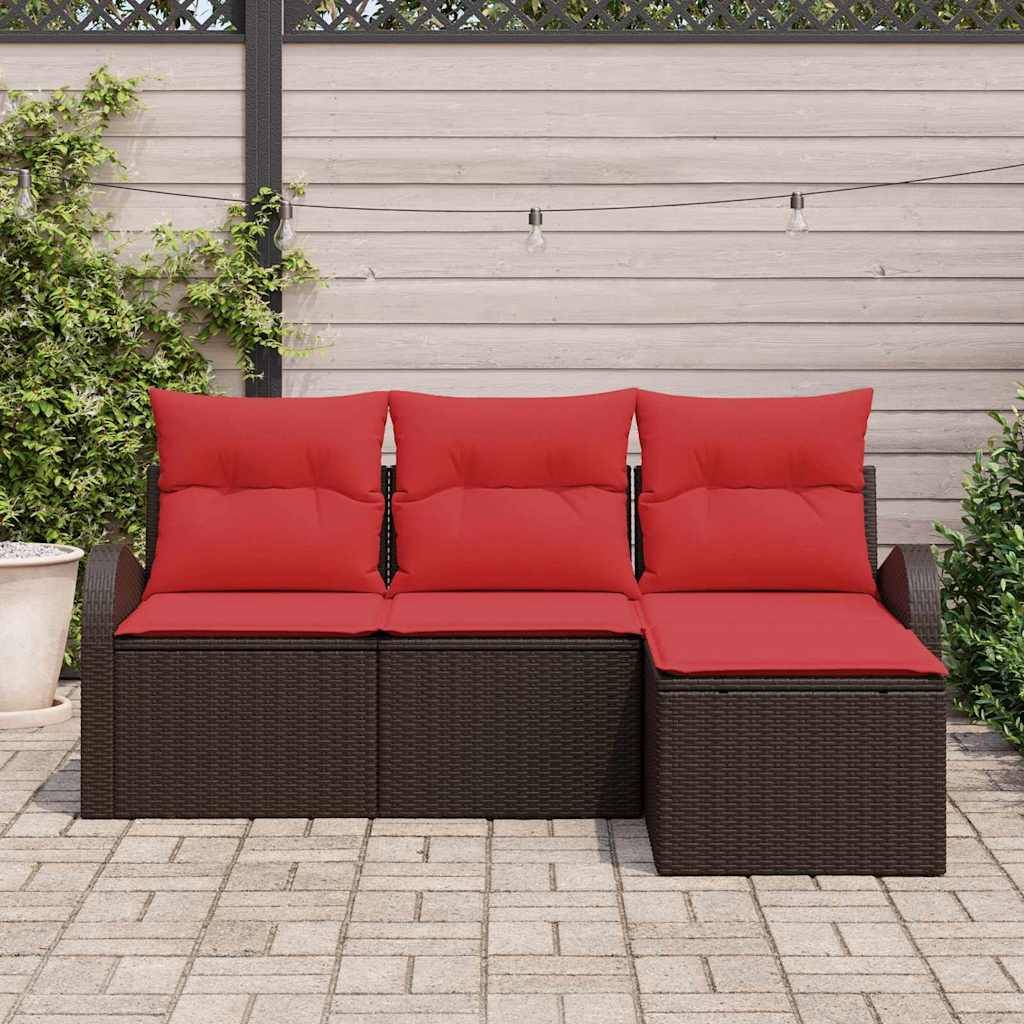 vidaXL Gartensofa-set Braun Poly-Rattan