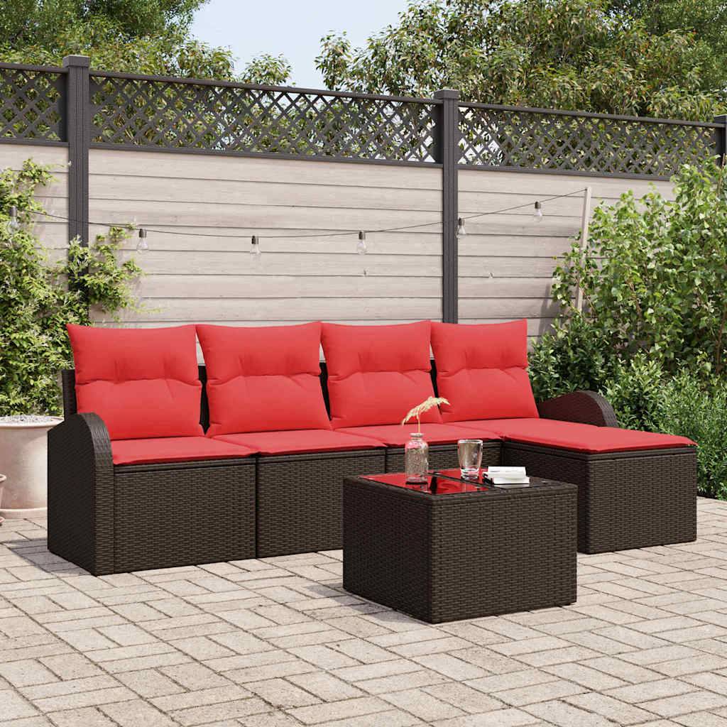 vidaXL Gartensofa-set Braun Poly-Rattan