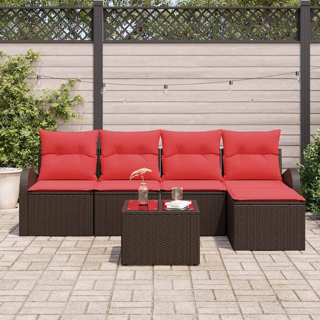 vidaXL Gartensofa-set Braun Poly-Rattan