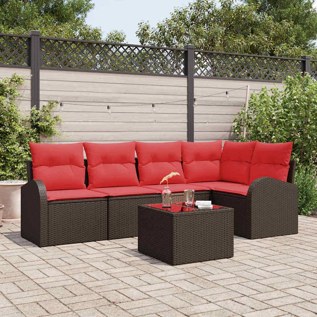 vidaXL Gartensofa-set Braun Poly-Rattan