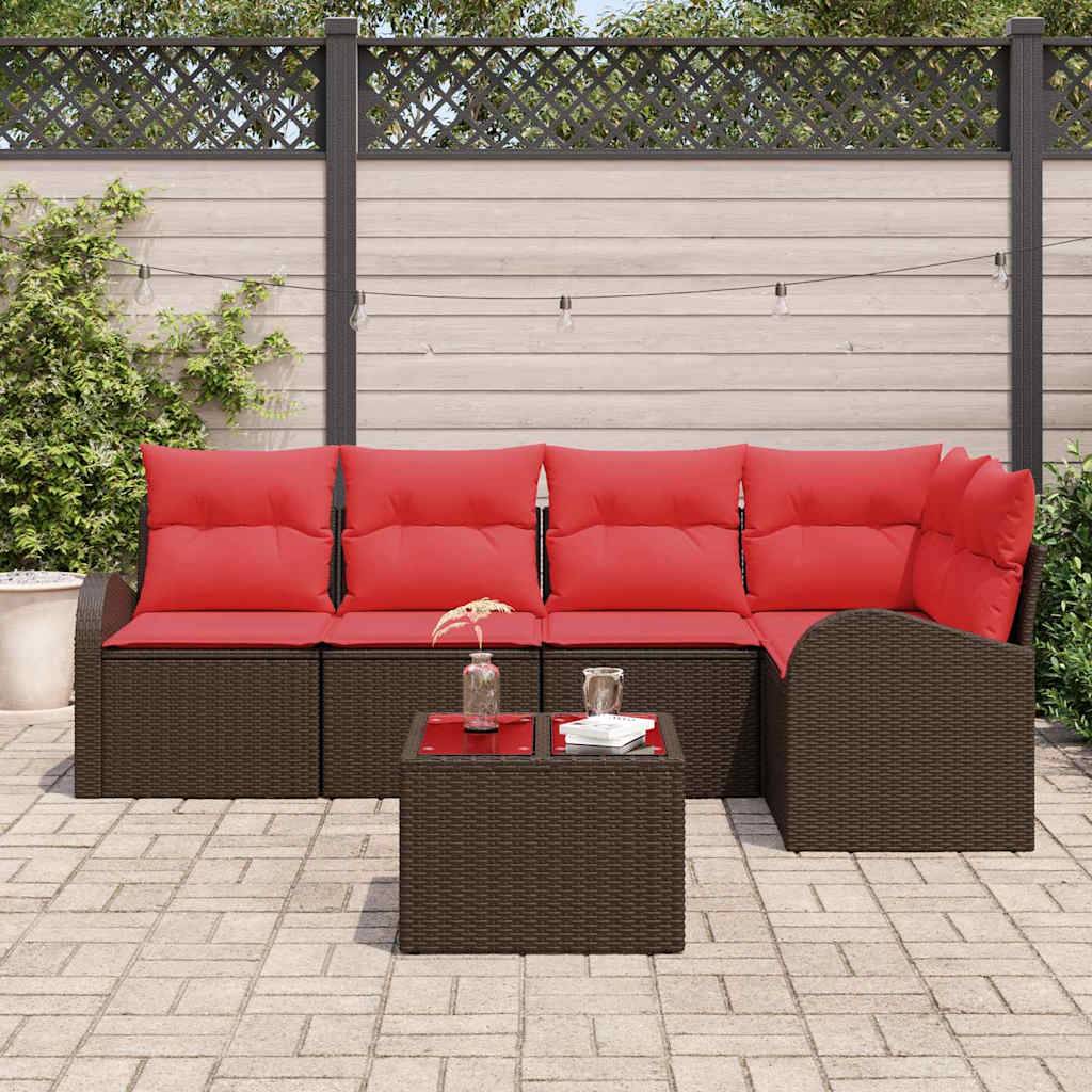 vidaXL Gartensofa-set Braun Poly-Rattan