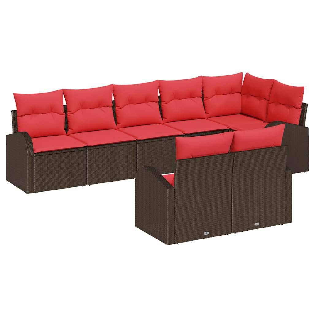 vidaXL Gartensofa-set Braun Poly-Rattan