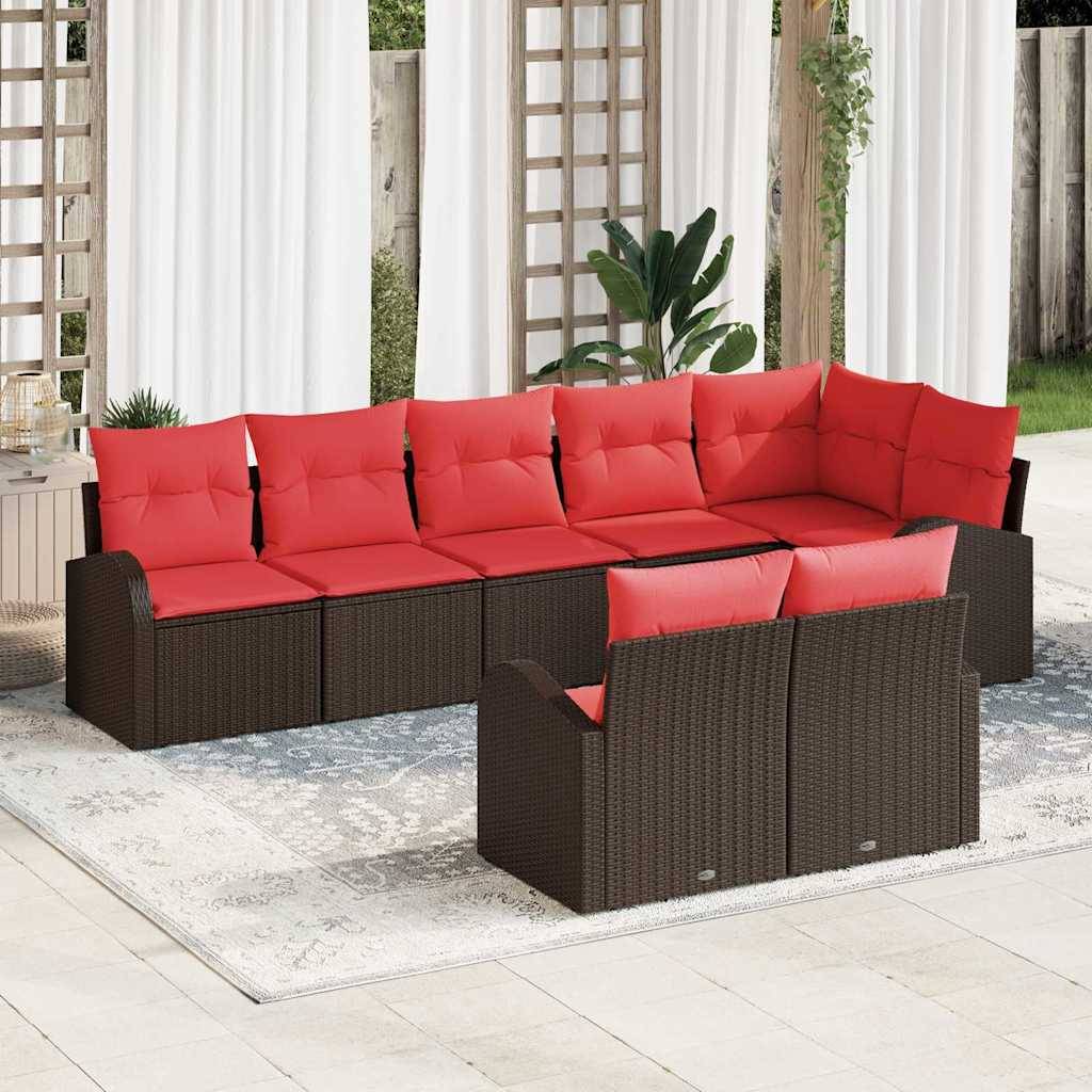 vidaXL Gartensofa-set Braun Poly-Rattan