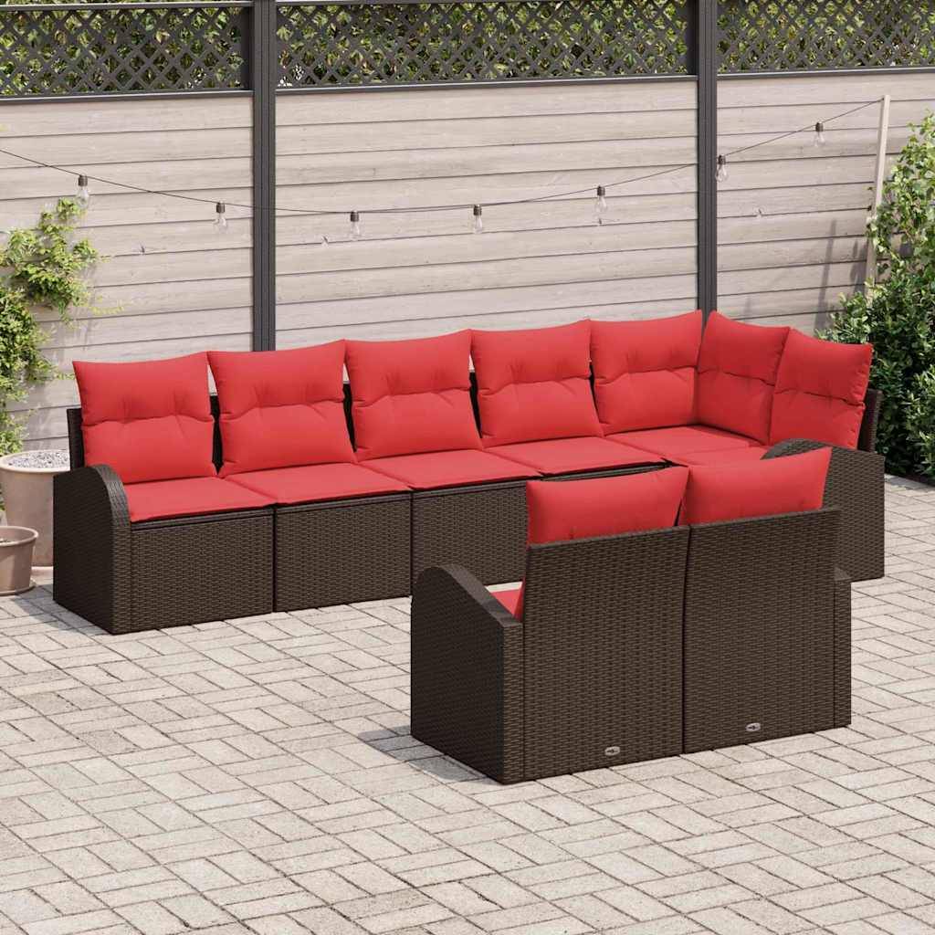 vidaXL Gartensofa-set Braun Poly-Rattan