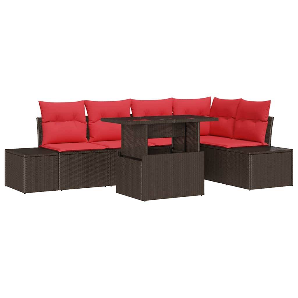 vidaXL Gartensofa-set 6 stk. Braun Poly-Rattan