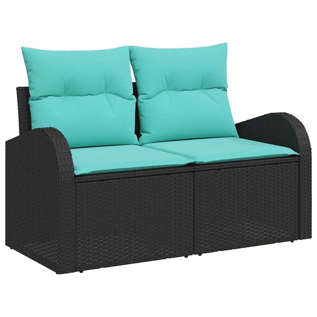 vidaXL Garten-Sofa-Set 6 pcs Schwarz Poly-Rattan