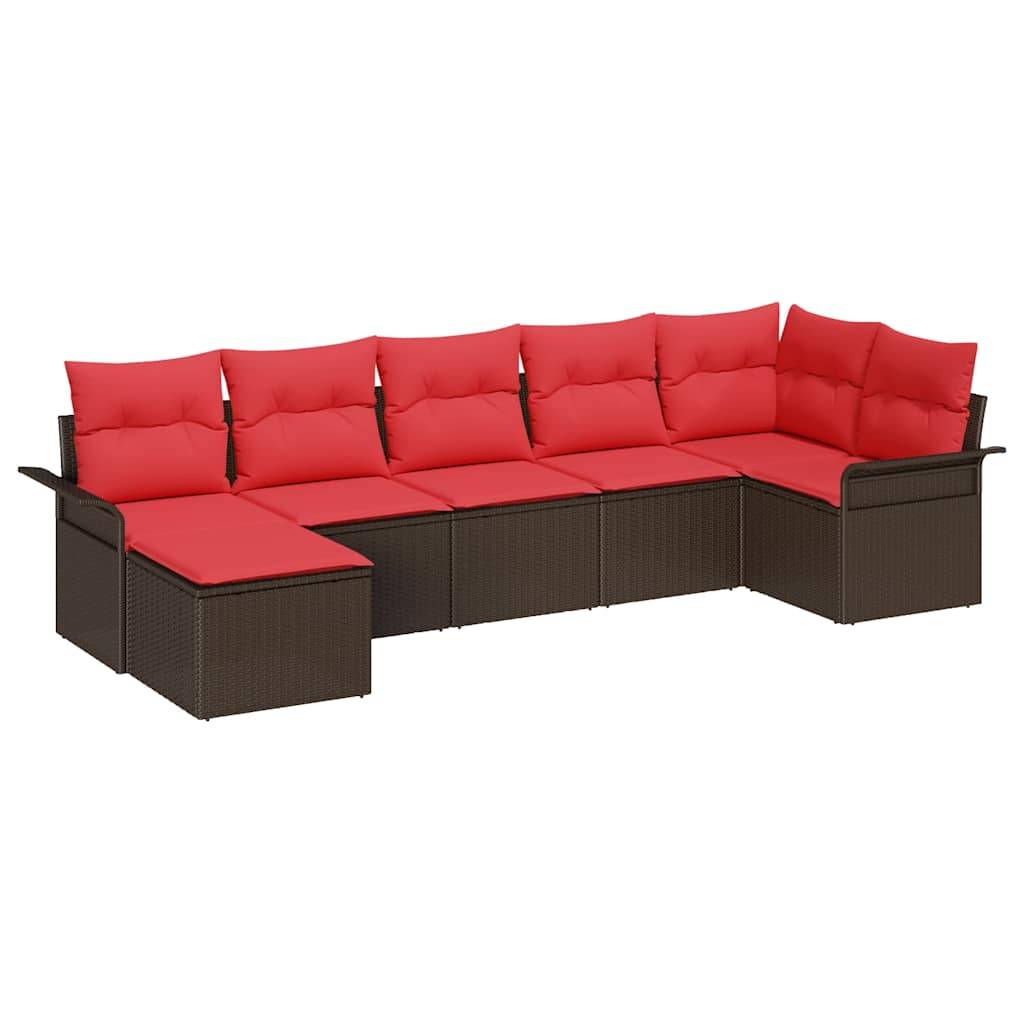 vidaXL Gartensofa-set mit Kissen Braun Poly-Rattan