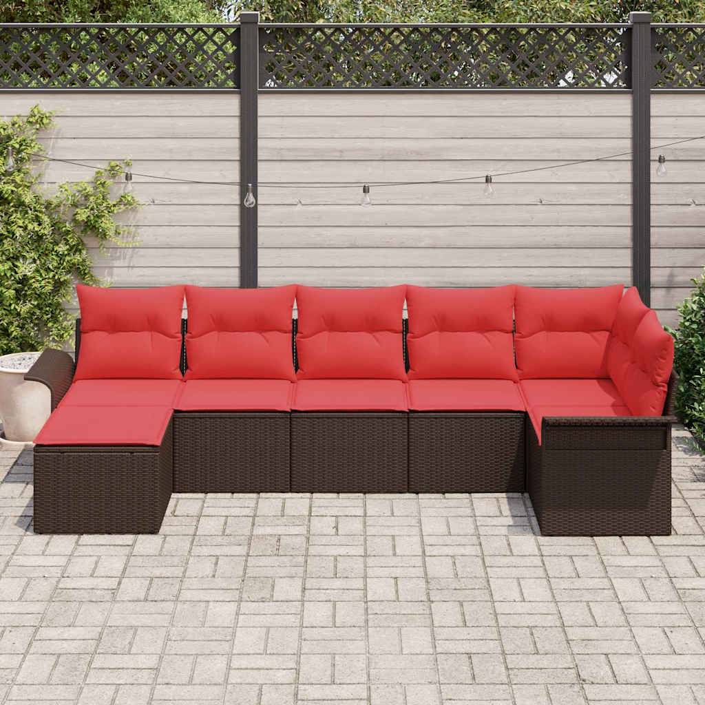 vidaXL Gartensofa-set mit Kissen Braun Poly-Rattan