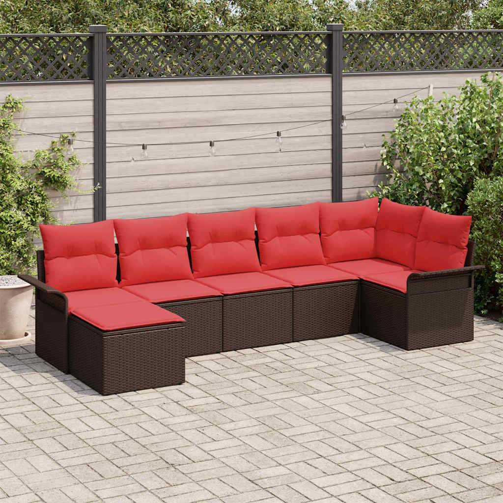 vidaXL Gartensofa-set mit Kissen Braun Poly-Rattan