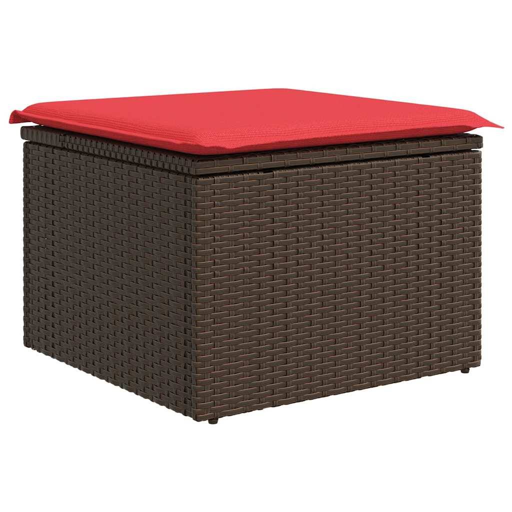 vidaXL Gartensofa-set mit Kissen 7 pcs Braun Poly-Rattan