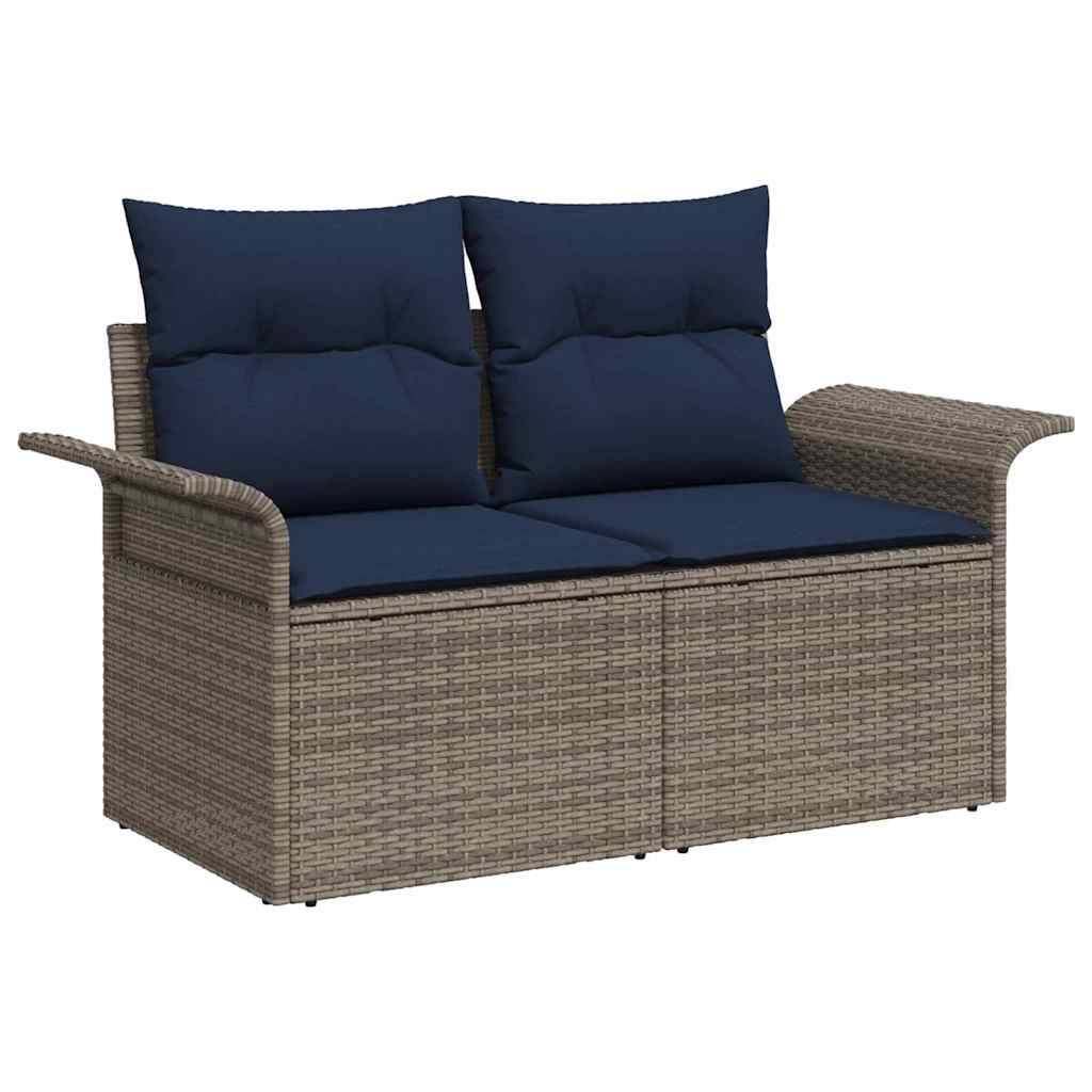 vidaXL Gartensofa-set mit Kissen mit Speicher 5 pcs Poly Rattan