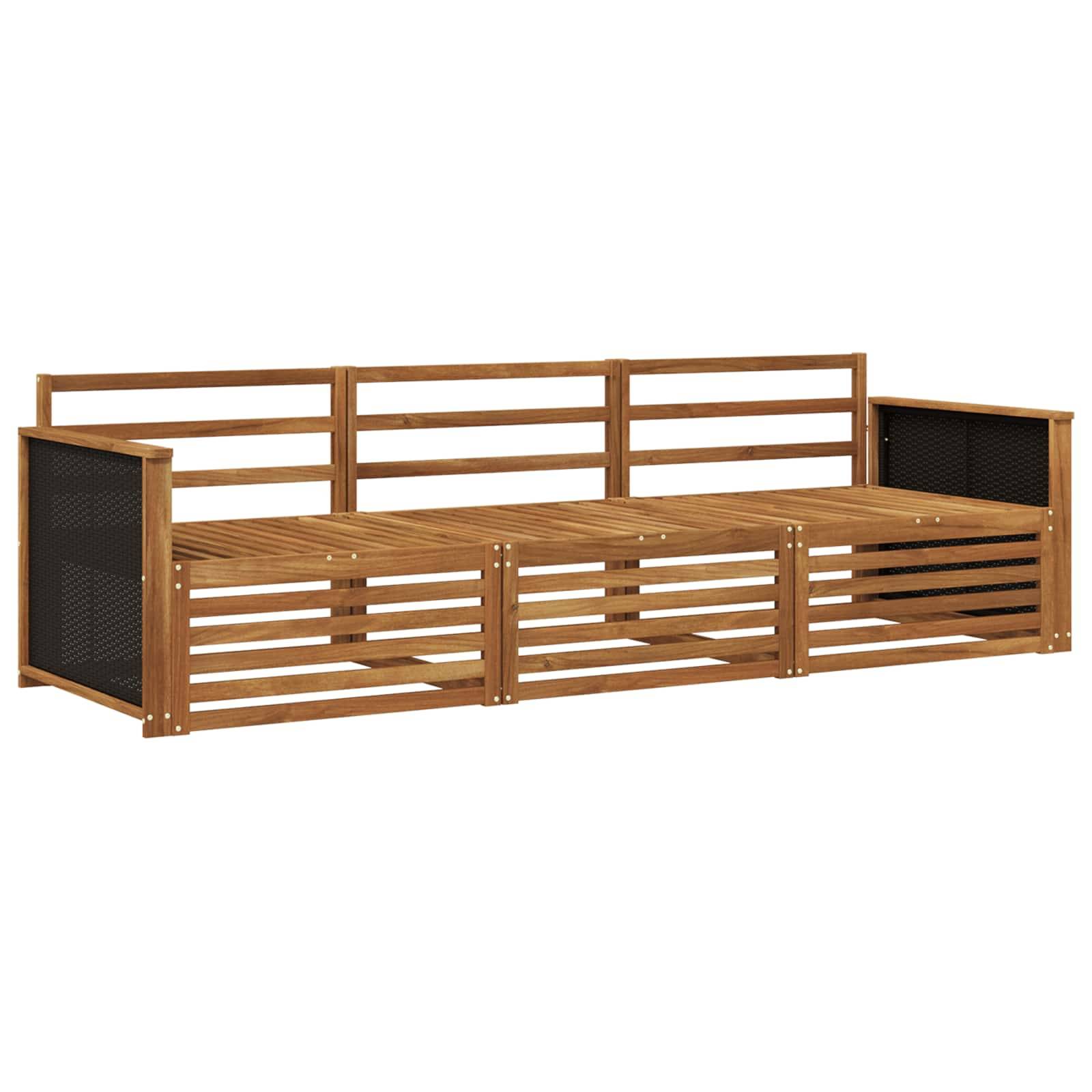 vidaXL Outdoor-Sofagarnitur 3 pcs Natur Massivholz Akazie
