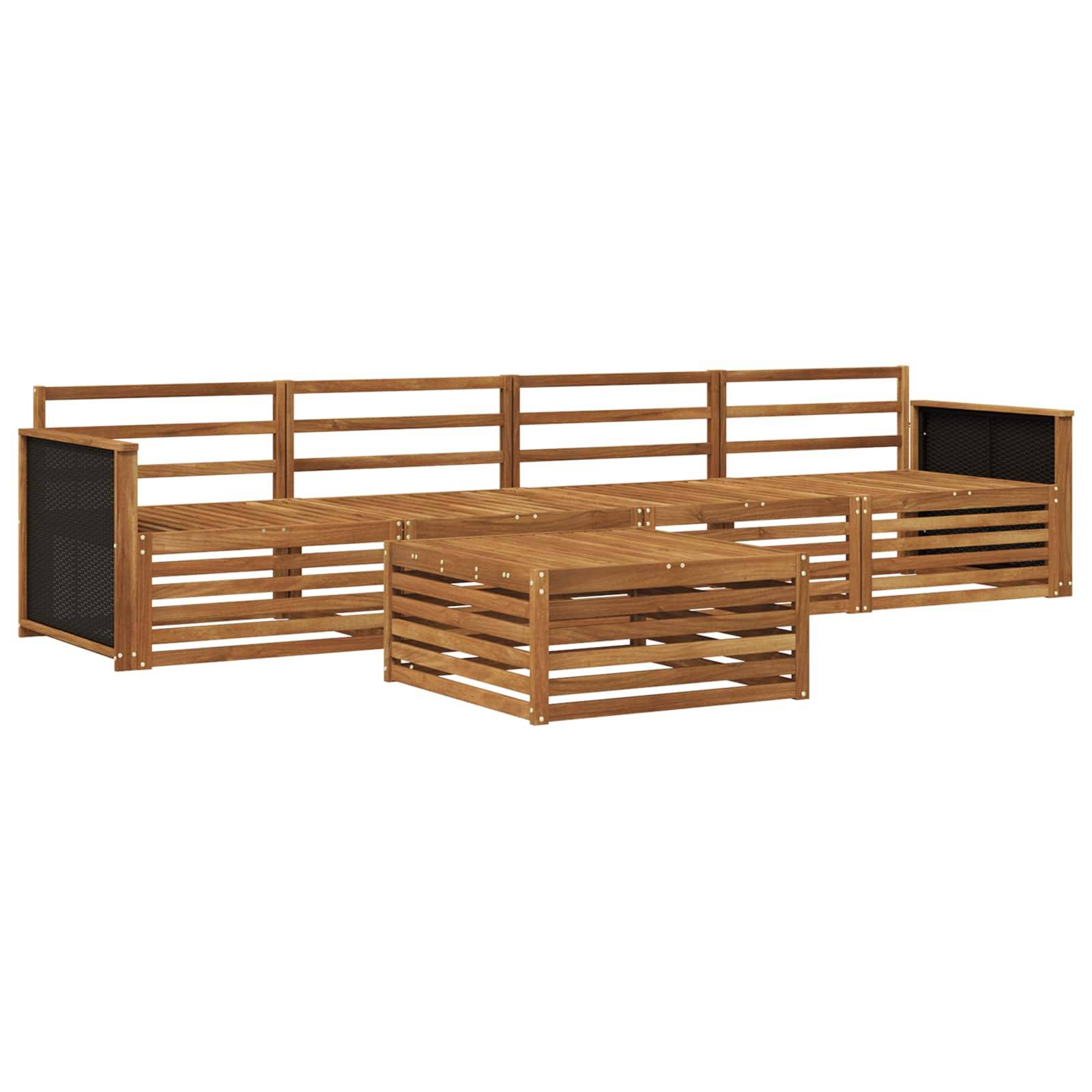 vidaXL Outdoor-Sofagarnitur 5 pcs Natur Massivholz Akazie