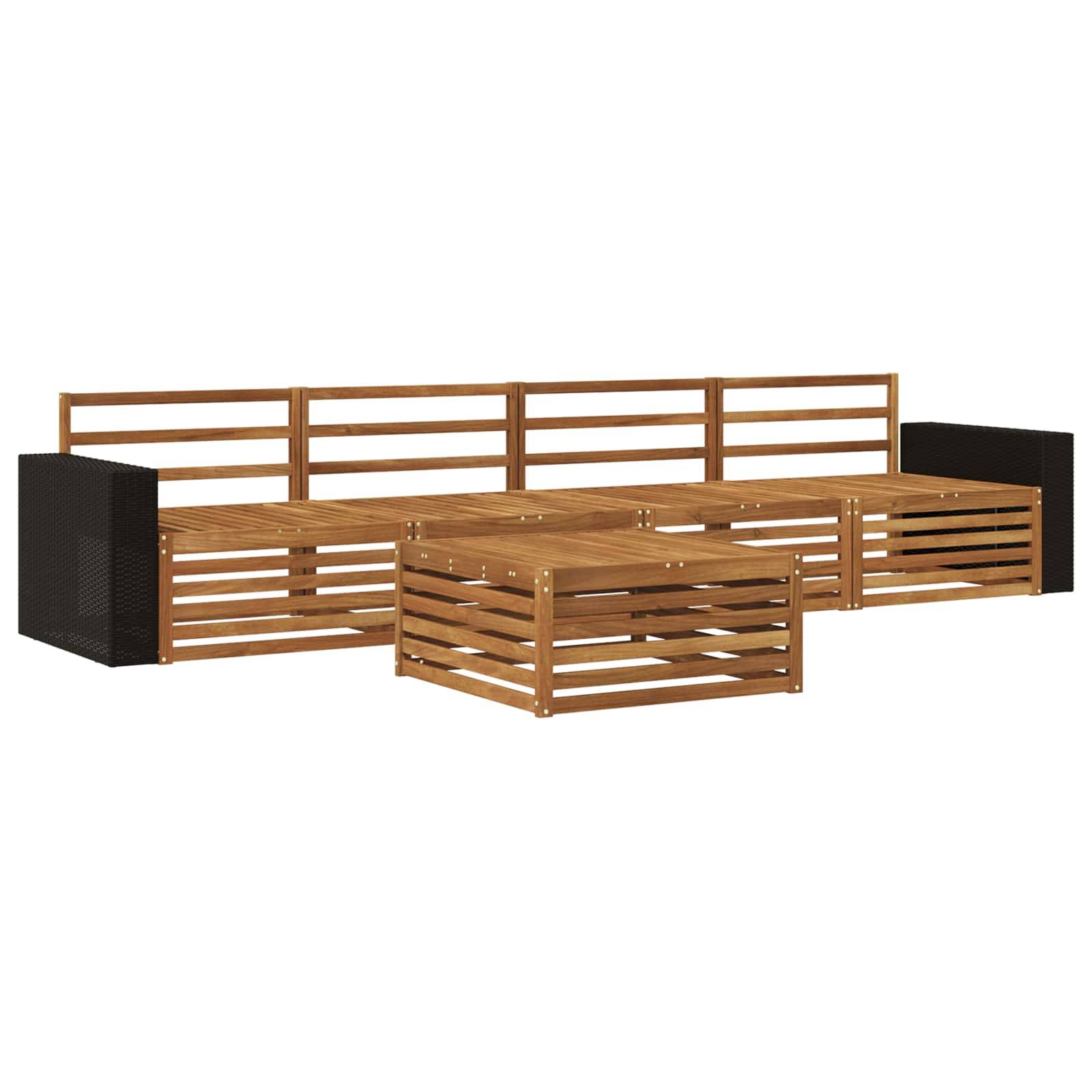 vidaXL Outdoor-Sofagarnitur 5 pcs Natur Massivholz Akazie