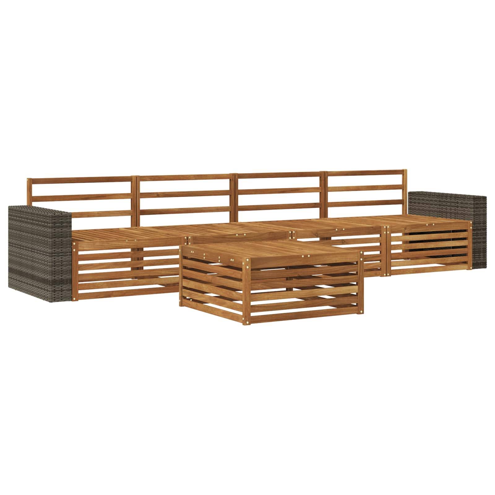 vidaXL Outdoor-Sofagarnitur 5 pcs Natur Massivholz Akazie