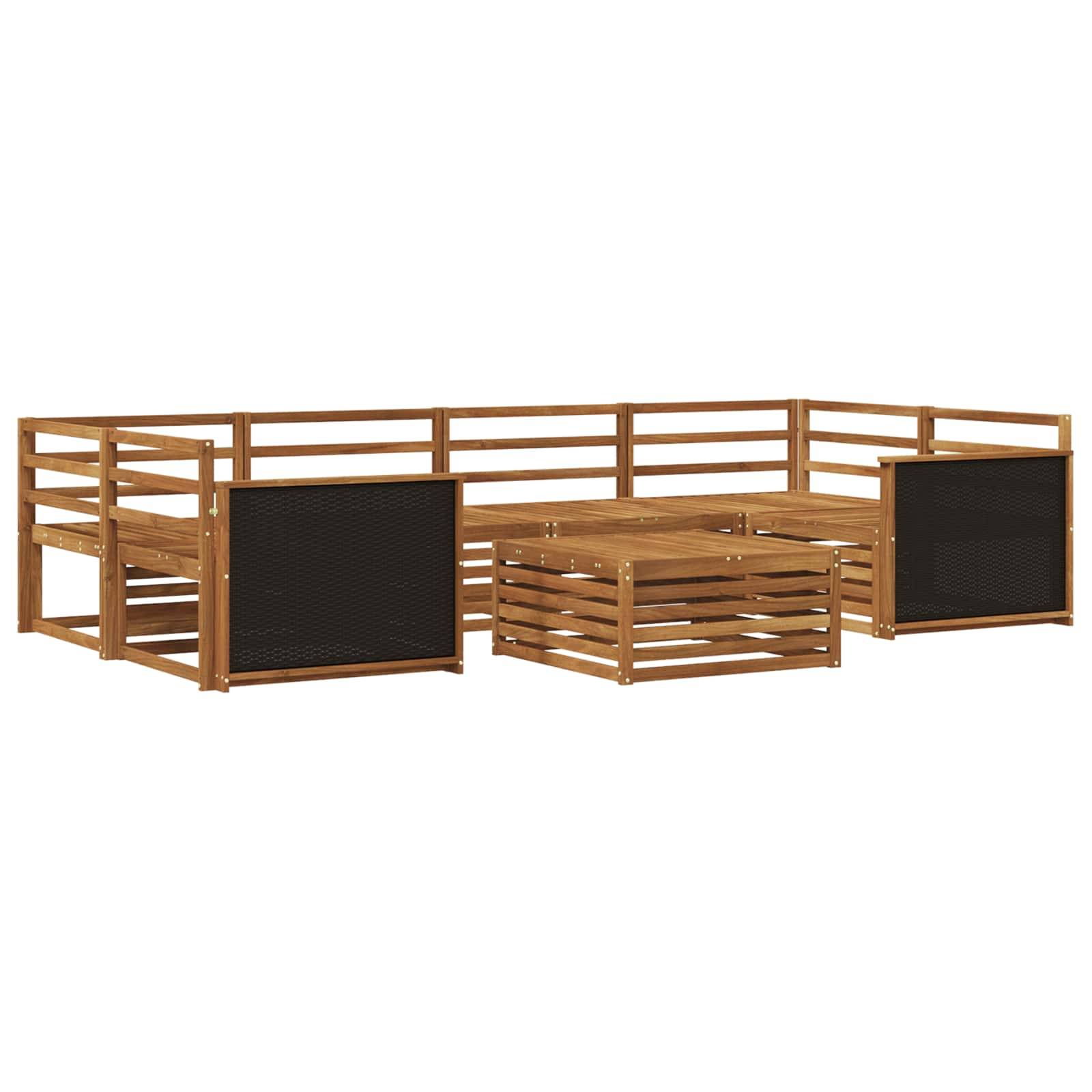 vidaXL Outdoor-Sofagarnitur 7 pcs Natur Massivholz Akazie