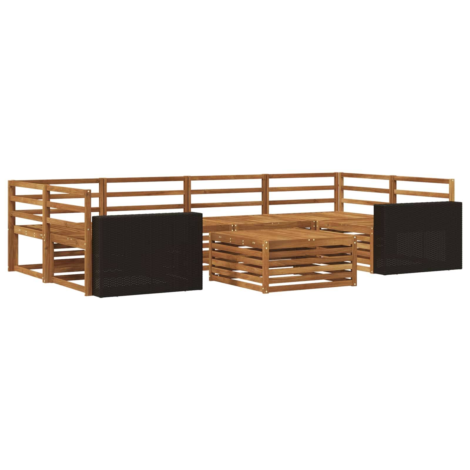 vidaXL Outdoor-Sofagarnitur 7 pcs Natur Massivholz Akazie