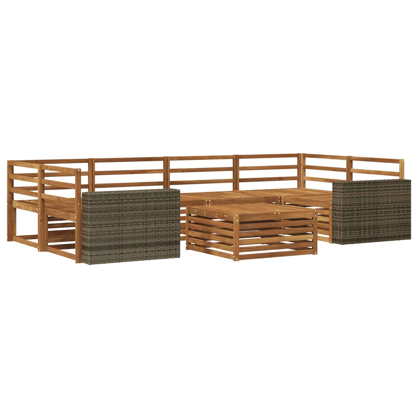 vidaXL Outdoor-Sofagarnitur 7 pcs Natur Massivholz Akazie