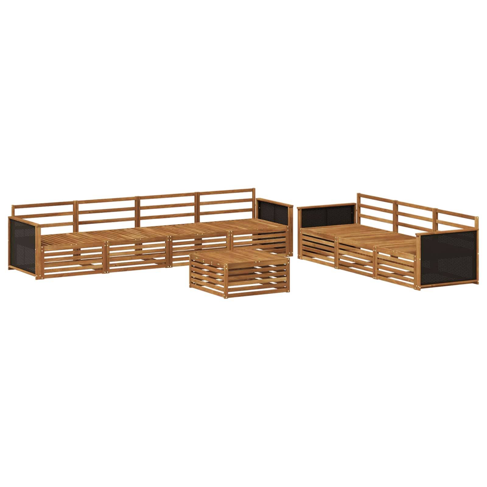 vidaXL Outdoor-Sofagarnitur 8 pcs Natur 79 x 79 x 37 cm