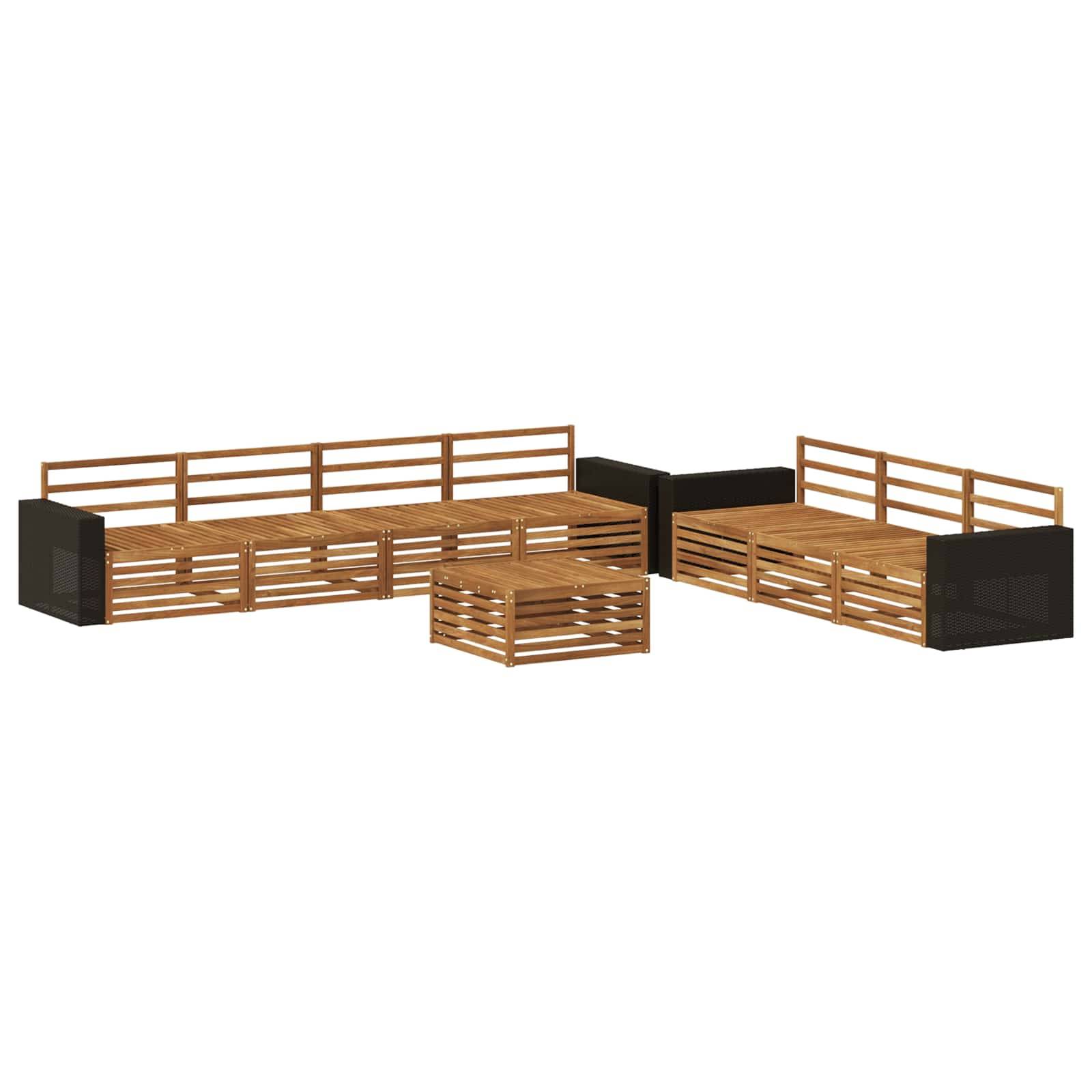vidaXL Outdoor-Sofagarnitur 8 pcs Natur 79 x 79 x 37 cm