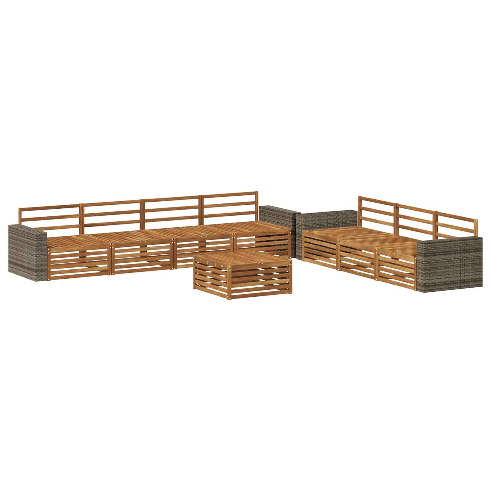 vidaXL Outdoor-Sofagarnitur 8 pcs Natur 79 x 79 x 37 cm