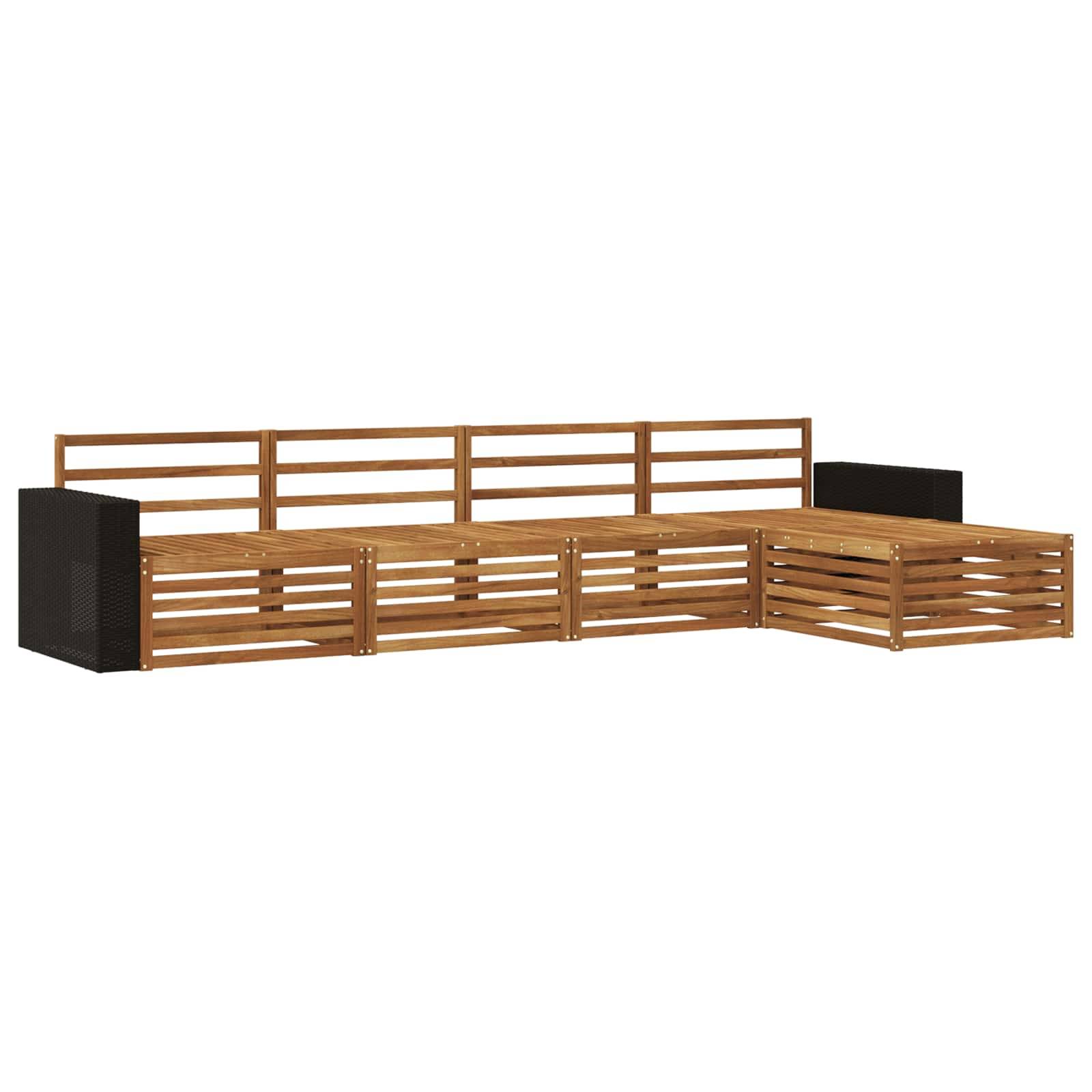 vidaXL Outdoor-Sofagarnitur 5 pcs Natur Massivholz Akazie