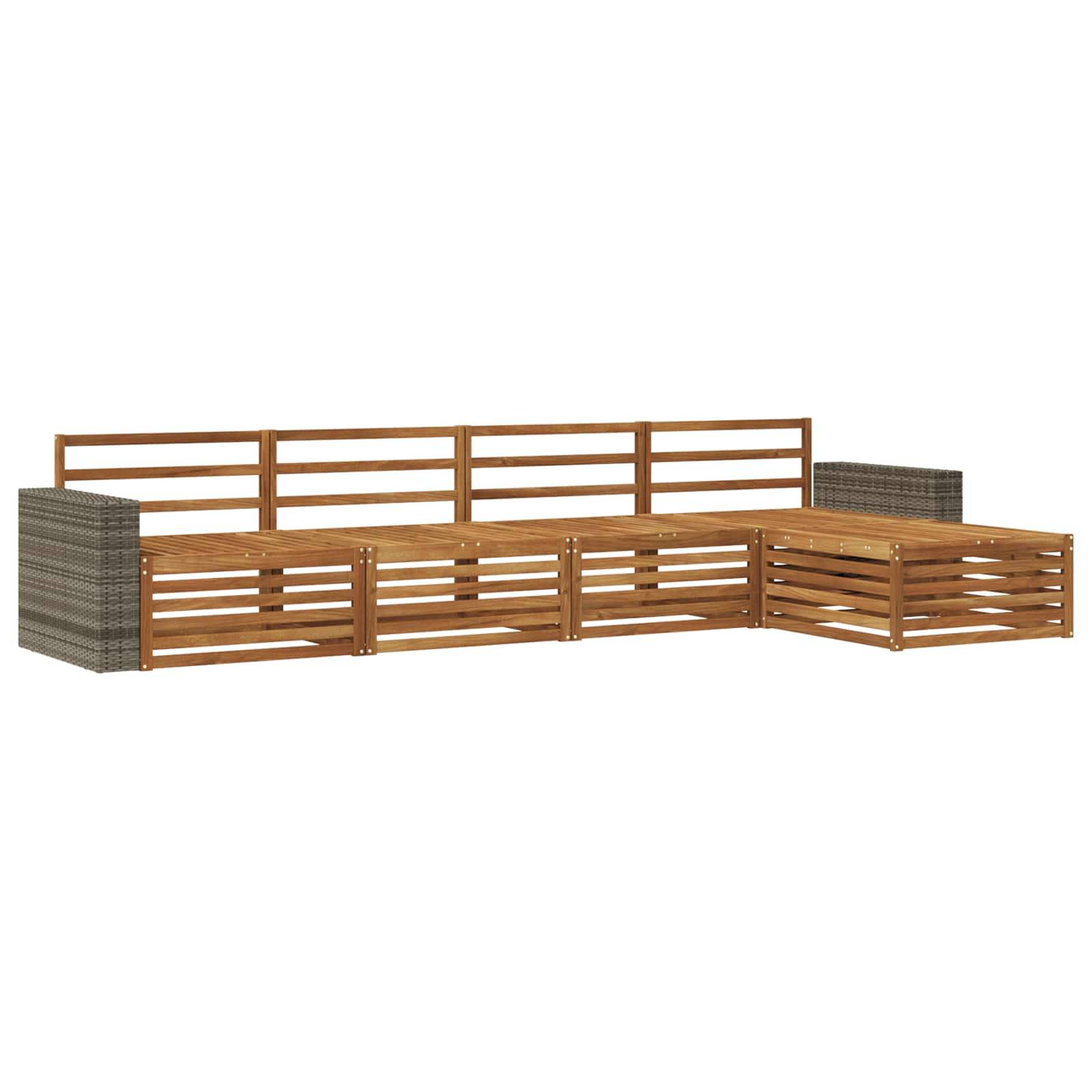 vidaXL Outdoor-Sofagarnitur 5 pcs Natur Massivholz Akazie