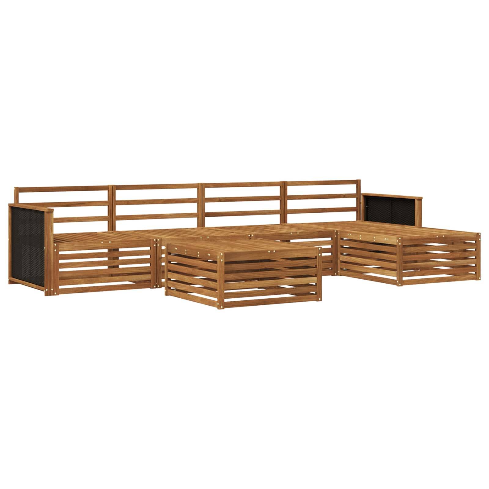 vidaXL Outdoor-Sofagarnitur 6 pcs Natur 79 x 79 x 37 cm