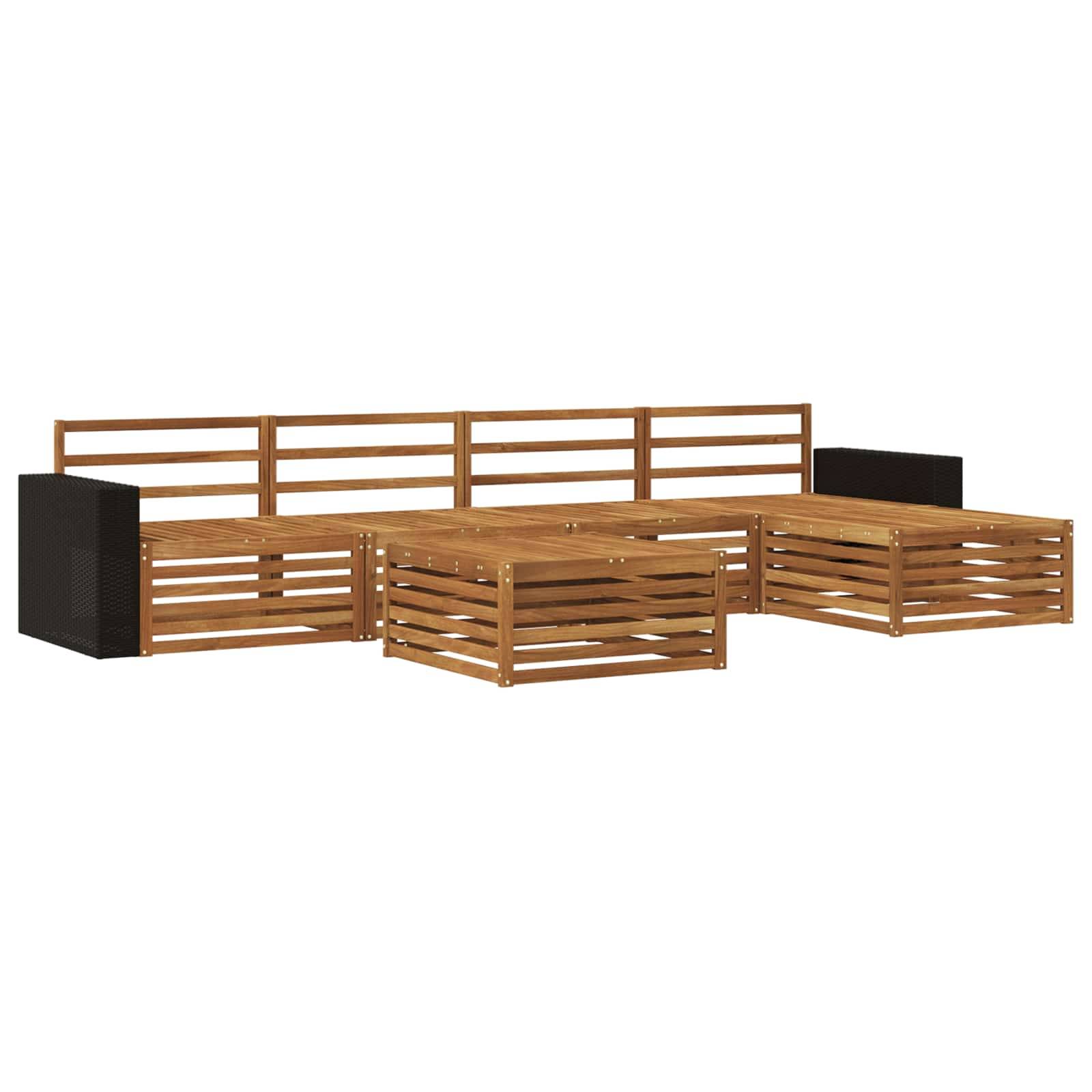 vidaXL Outdoor-Sofagarnitur 6 pcs Natur 79 x 79 x 37 cm